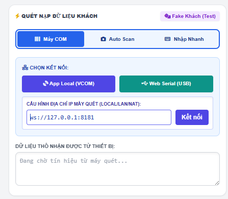 Chọn kết nối COM